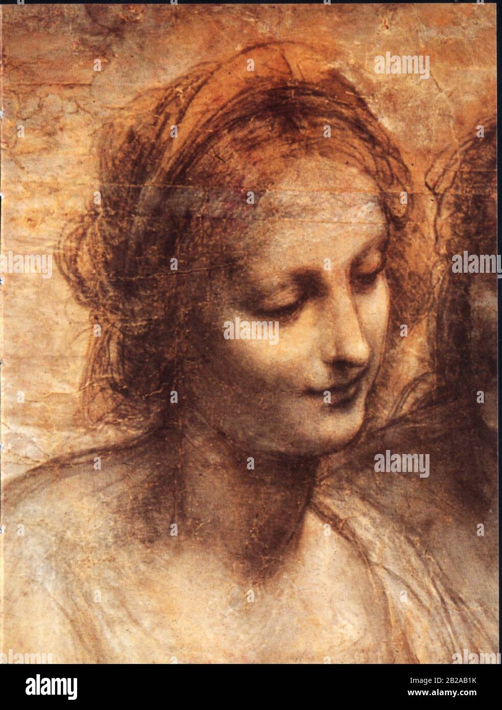 Leonardo da Vinci. Jungfrau und Kind mit der Heiligen Anne und dem Heiligen Johannes dem Täufer. Detail. 1500, oder 1506-1508 Stockfoto