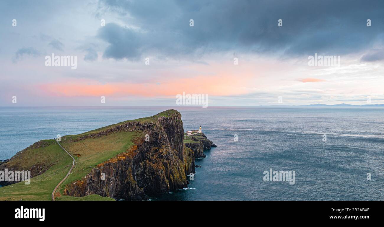 Landschaftlich Point Lighthouse, Isle Of Skye, Schottland, UK Stockfoto