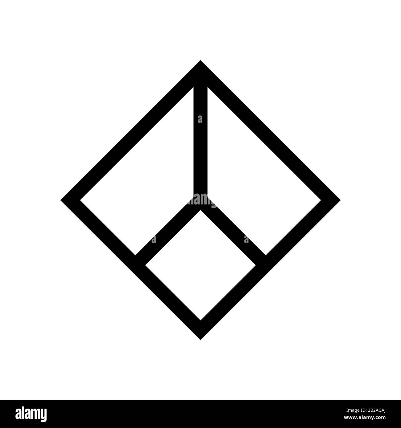 Geometrisches quadratisches Formzeichen aus identischen Linien Stock Vektor