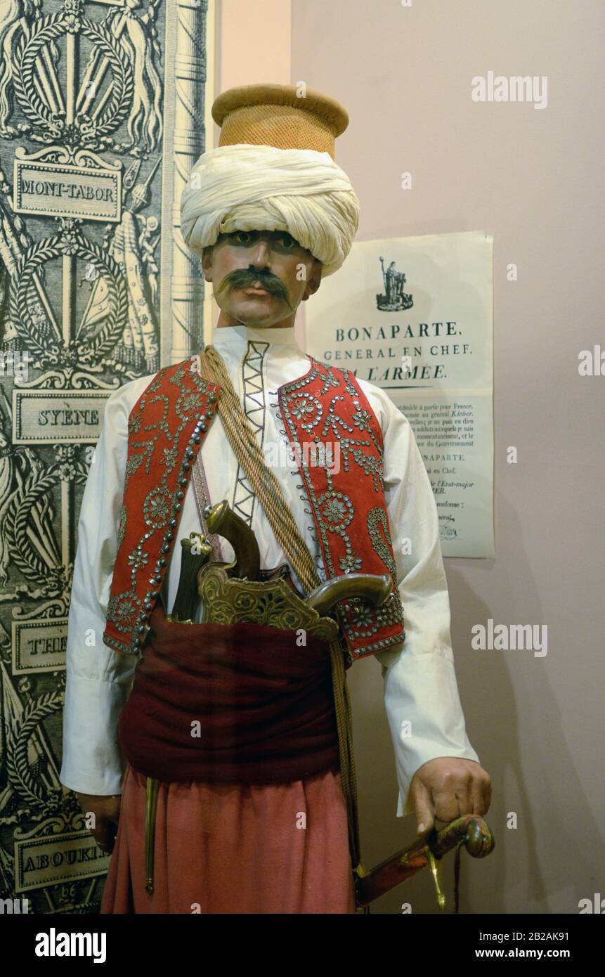 Mamlukensoldat im Traditionellen Kostümmusée de l'Empéri, oder Emperi Militärmuseum, Salon-de-Provence Provence Frankreich Stockfoto