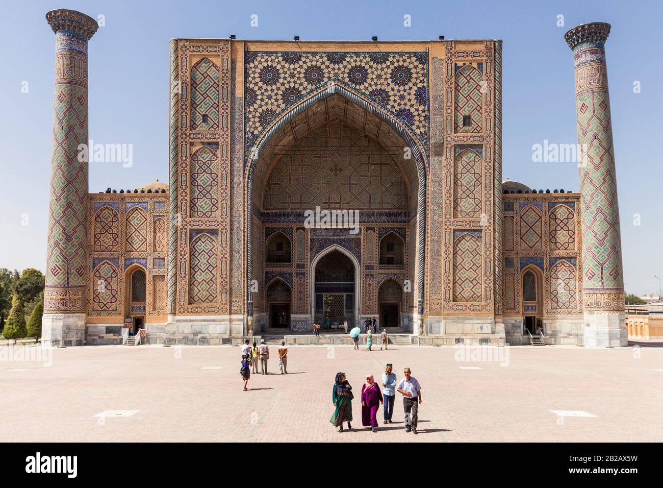 Ulugh Beg Madrasah, Der Registrierplatz, Samarkand, Usbekistan, Zentralasien, Asien Stockfoto