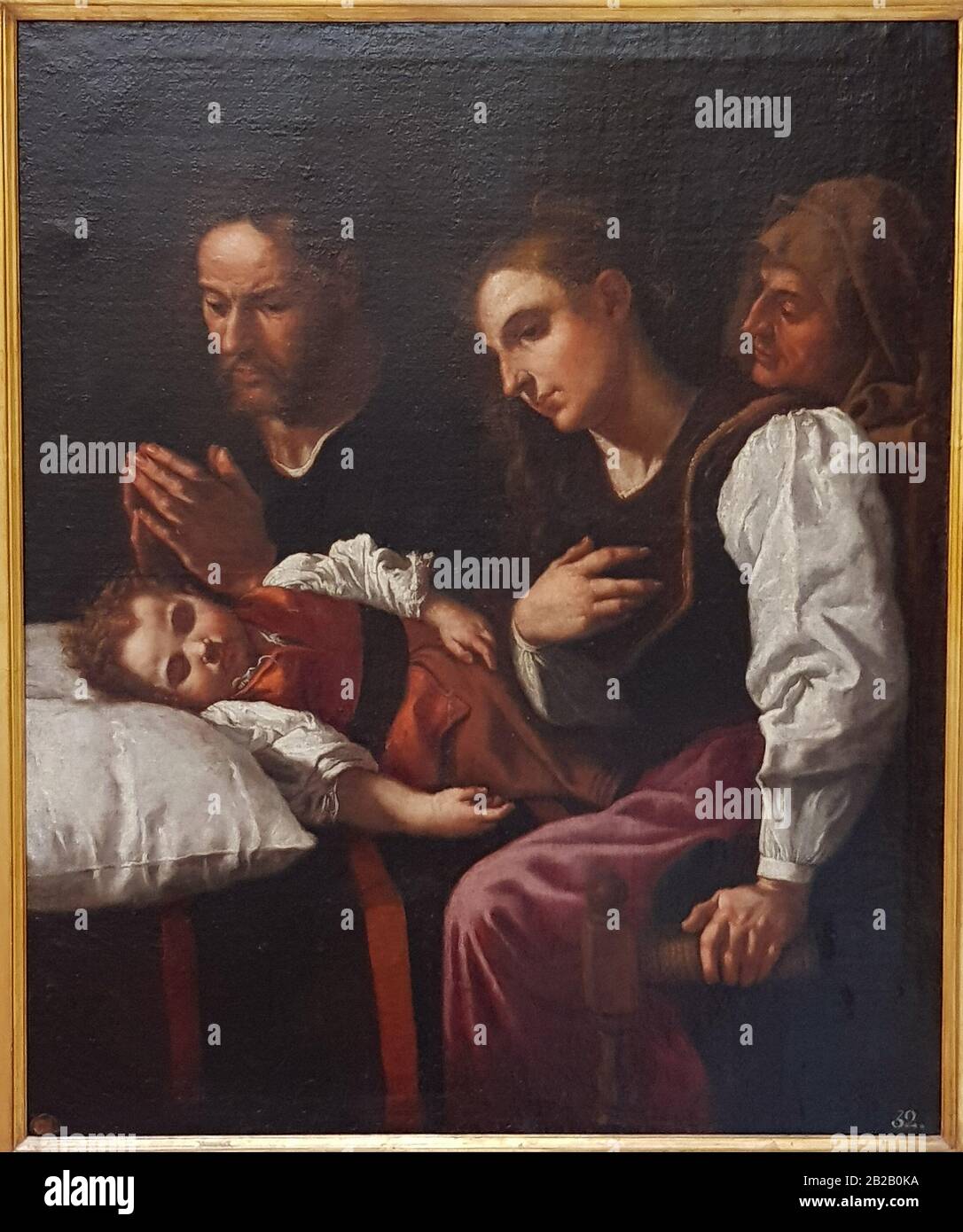 "'Sagrada Familia con santa Ana y el niño dormido (Heilige Familie mit der heiligen Anne und dem Schlafenden Kind'), Jerónimo Jacinto de Espinosa (1600-1667), Öl Stockfoto