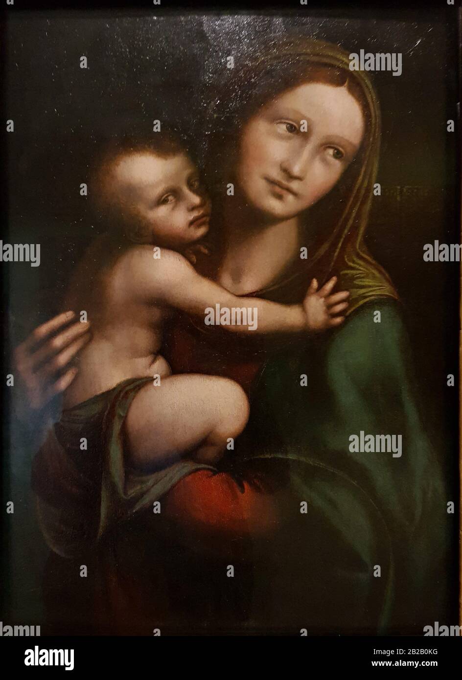 "Virgen con el Niño (Jungfrau mit Kind)", Giovanni Pietro Rizzoli, "Giampietrino" (1508-1547), Öl auf Holz Stockfoto