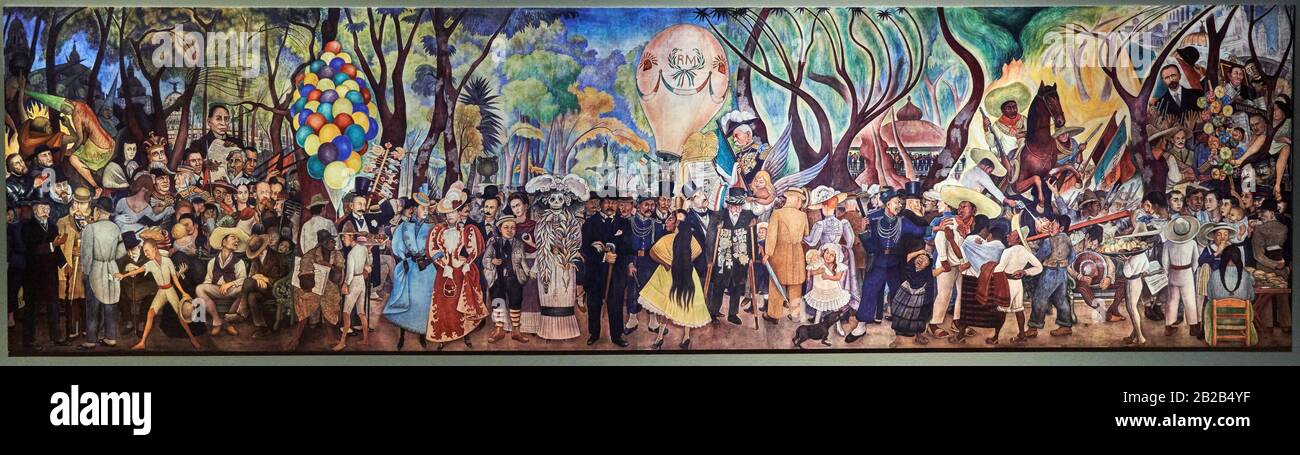 "'Dream eines Sonntagnachmittags im Alameda-Zentrum', 1947, Diego Rivera (1886-1957) Stockfoto