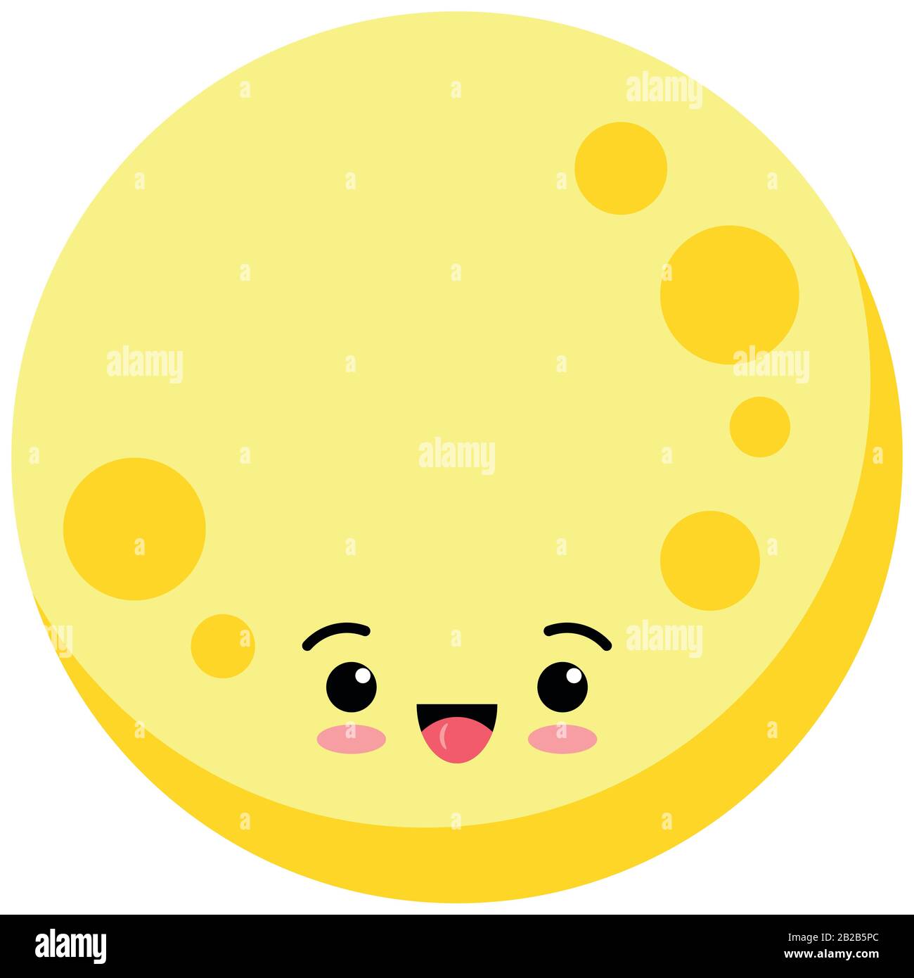 Niedliches MoonEmojiSymbol auf weißem Hintergrund isoliert Alamy
