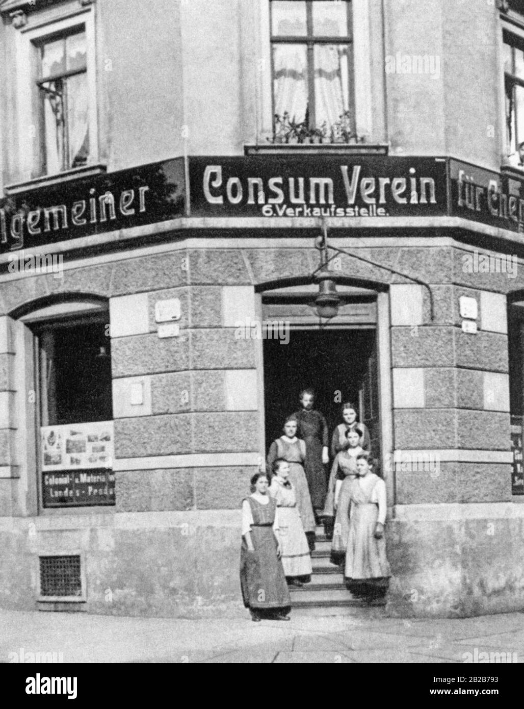 Der Allgemeine Genossenschaftsverein (Allgemeine Genossenschaftsgesellschaft) in Chemnitz-Sachsen im Jahr 1892. Stockfoto