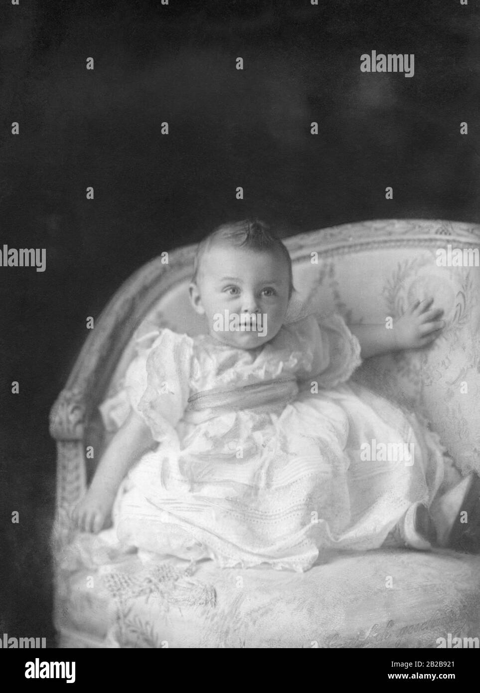 Der einjährige Prinz Wilhelm von Preßburg, der älteste Sohn des Prinzen Friedrich von Preßburg. Stockfoto