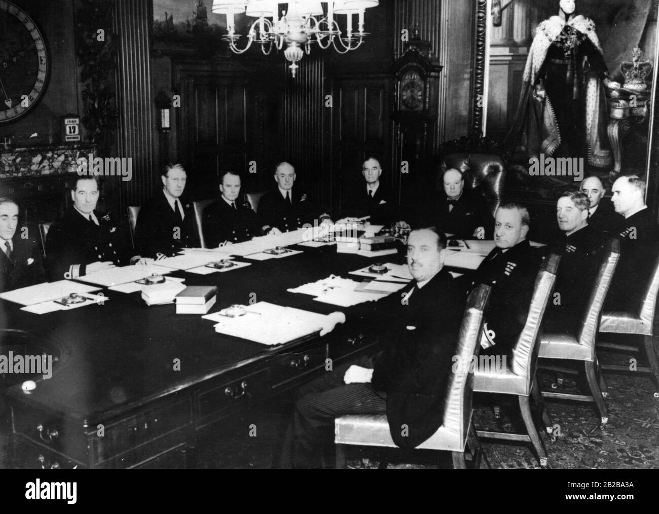 Das Foto wurde während einer Sitzung des Grand Council der Admiralität in London gemacht. Die Admiralität war bis 1964 für die Royal Navy zuständig. Stockfoto