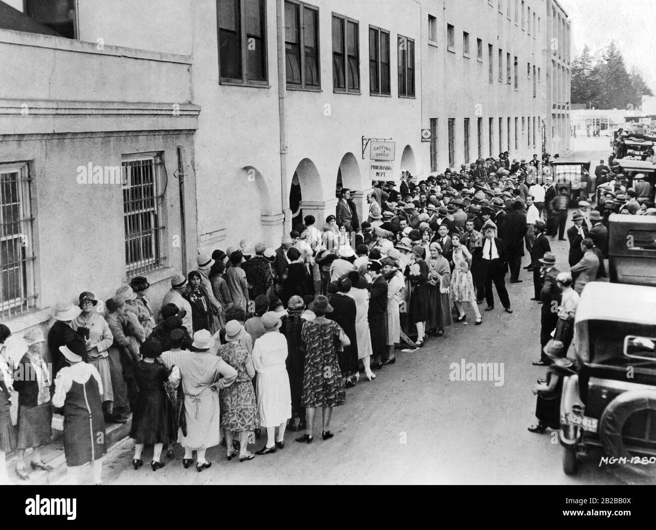 Weltwirtschaftskrise: Arbeitslose Hintergrundakteure in Hollywood Stockfoto