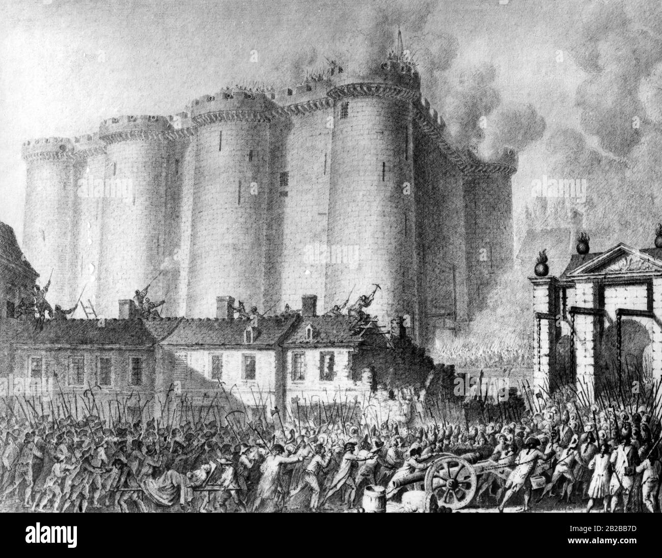 Französische Revolution: Stürmen der Bastille am 14.07.1789. Stockfoto