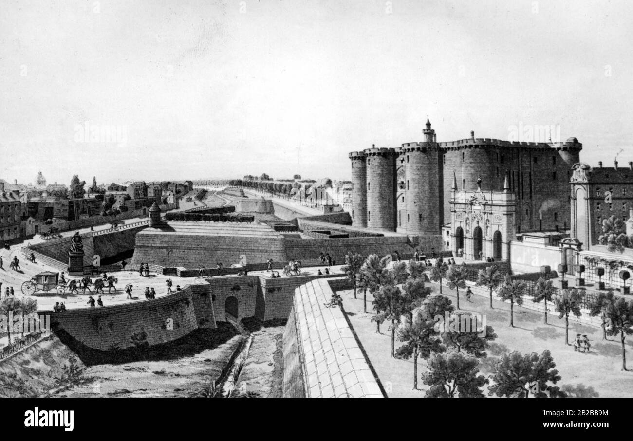 Die Bastille, die bei der Erstürmung der Bastille in der französischen Revolution erobert wurde. Stockfoto