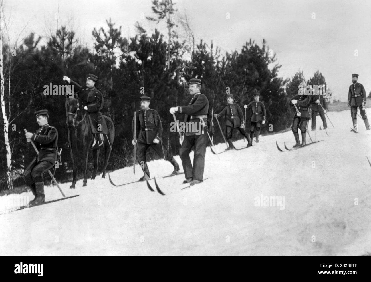 Ski-Übungen des 82nd Infantry Regiment bei Goslar. Stockfoto