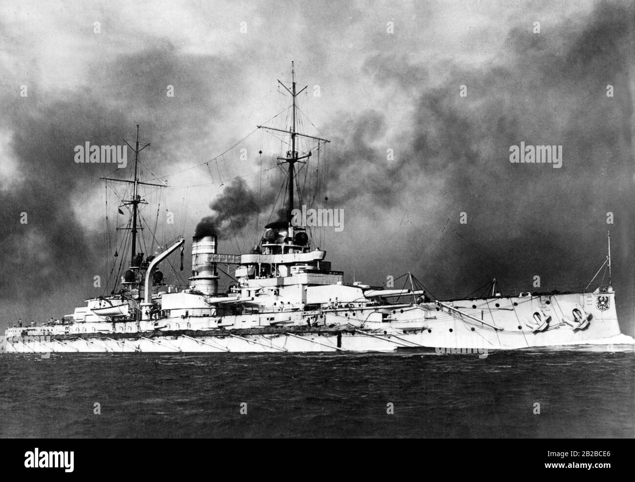 SMS Posen war das letzte Schiff der Nassauischen Klasse, einer Klasse von vier Dreadnoughts der Kaiserlichen Marine. Am 3. Oktober 1911 wurde die SMS Posen zum Flaggschiff der I-Squadron. Stockfoto