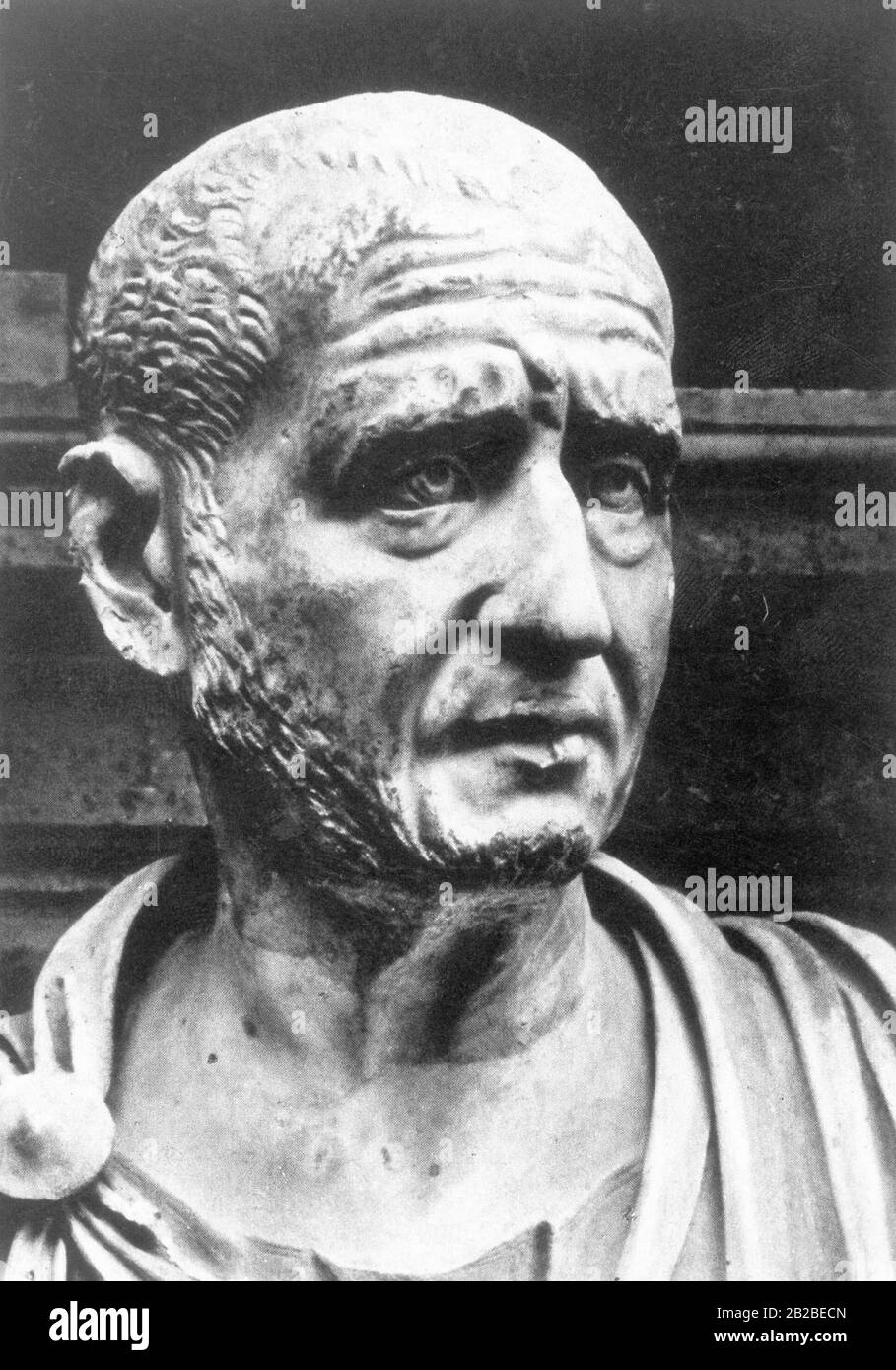 Büste von Trajan Decius, römischer Kaiser von 249 bis 251 Stockfoto
