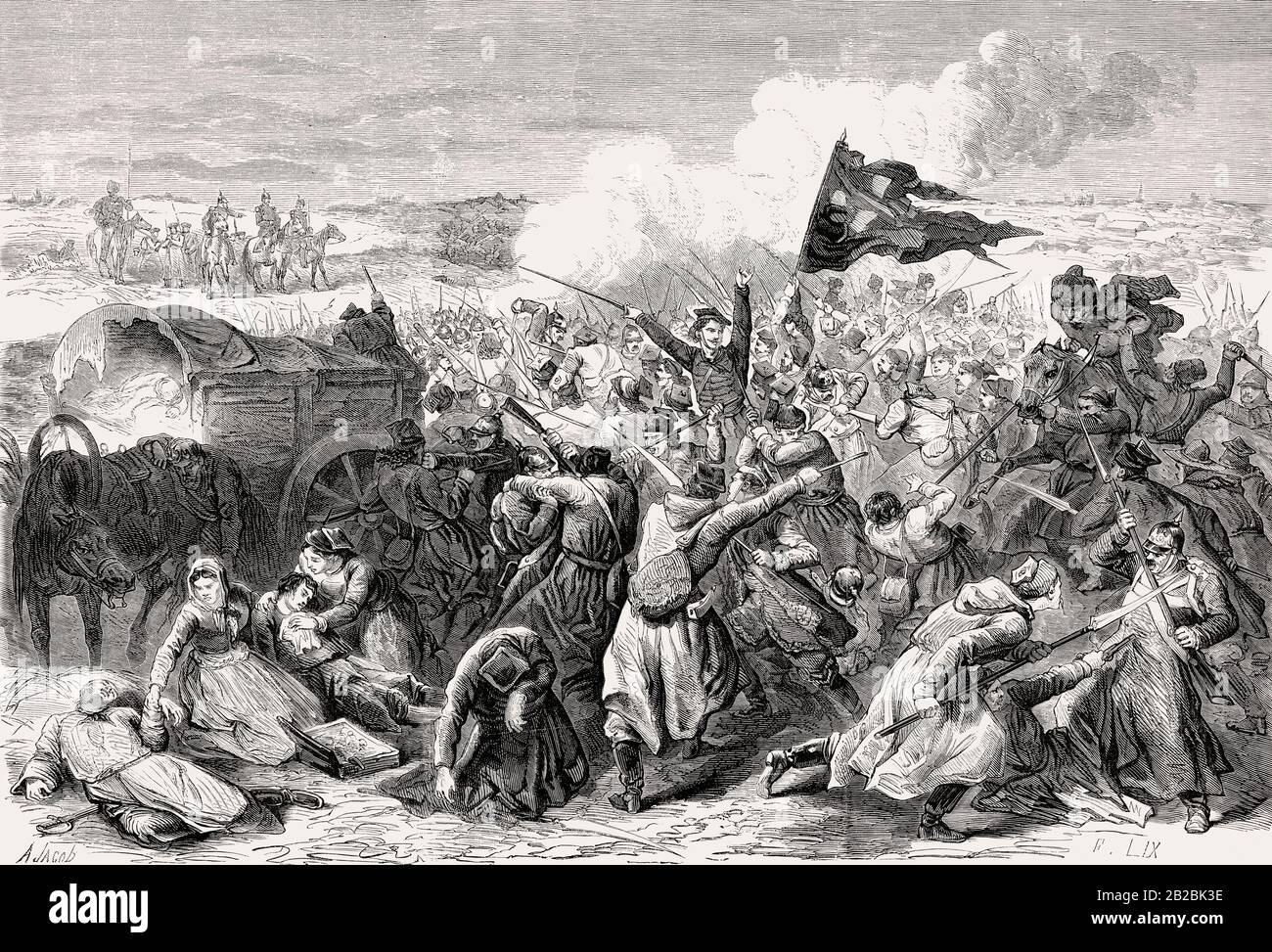 Januar-Aufstand, Schlacht von Kovel, Oblast Volyn (Provinz), Ukraine, im Jahre 1863 Stockfoto