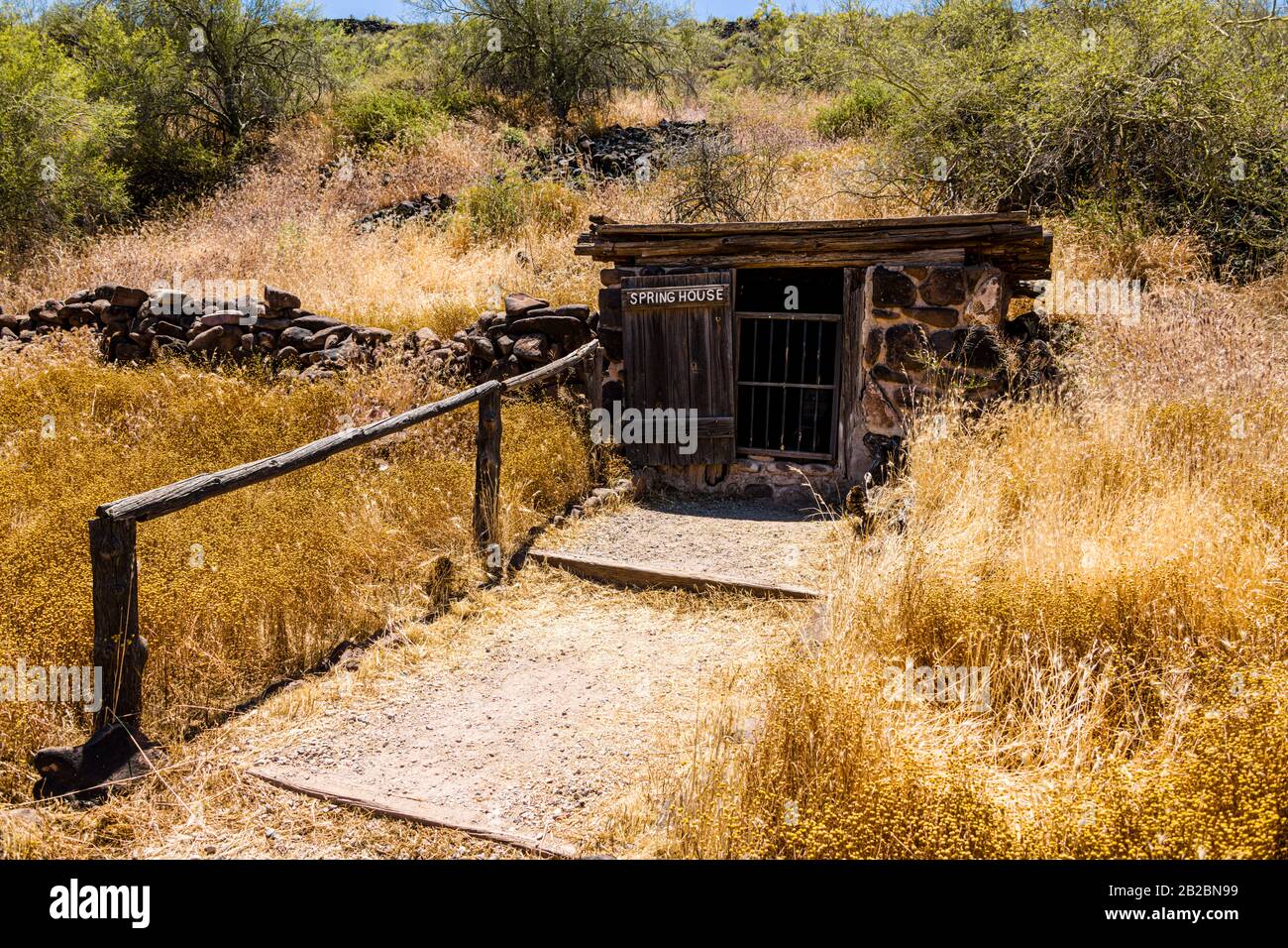 Pioneer Living History Museum: Ranch Complex Spring House Stockfoto