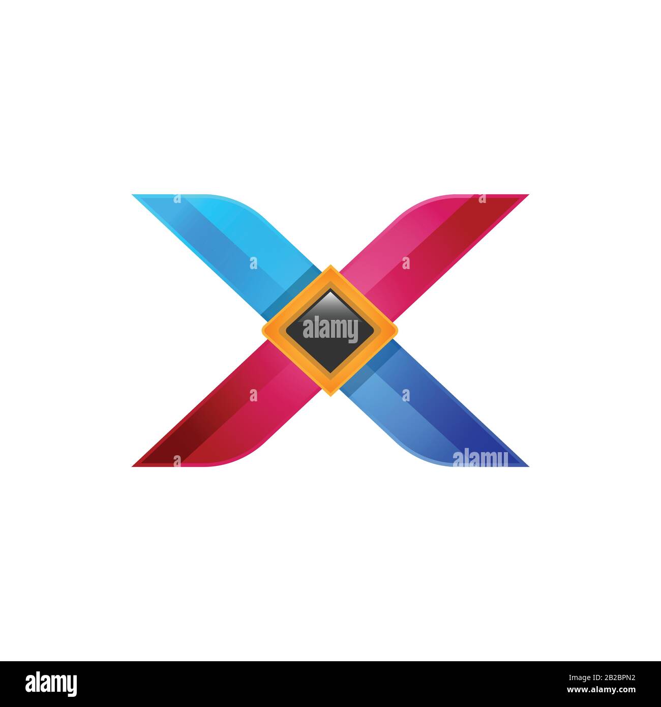 Vorlage für das Design des X-Logos mit Anfangsbuchstaben. Corporate Brief X Logo Design Image Stock Vektor