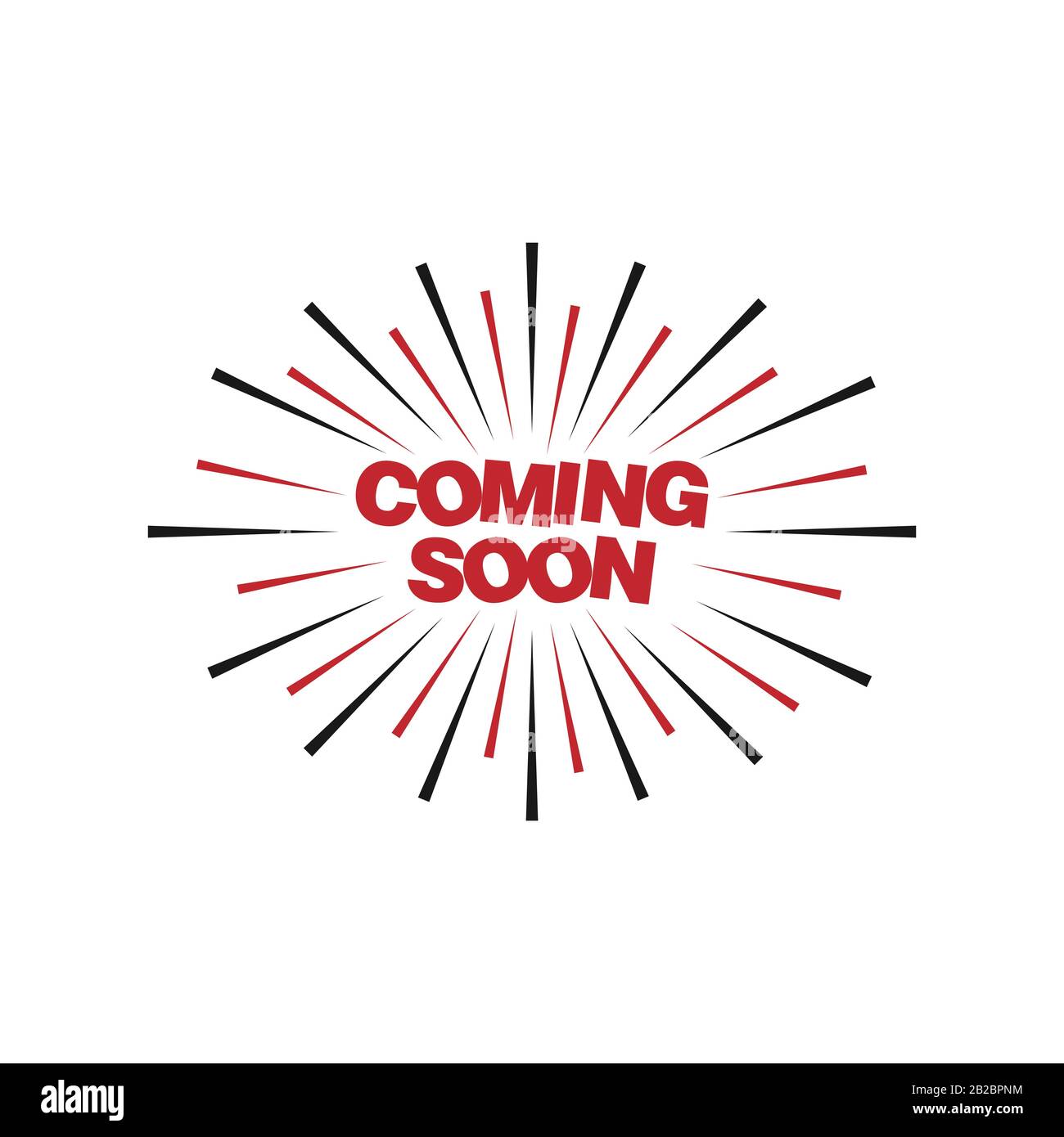 Neues stylisches Schild in Kürze. Symbol für Website- und Offline-Banner. Demnächst Stempelvektor-Illustration Stock Vektor