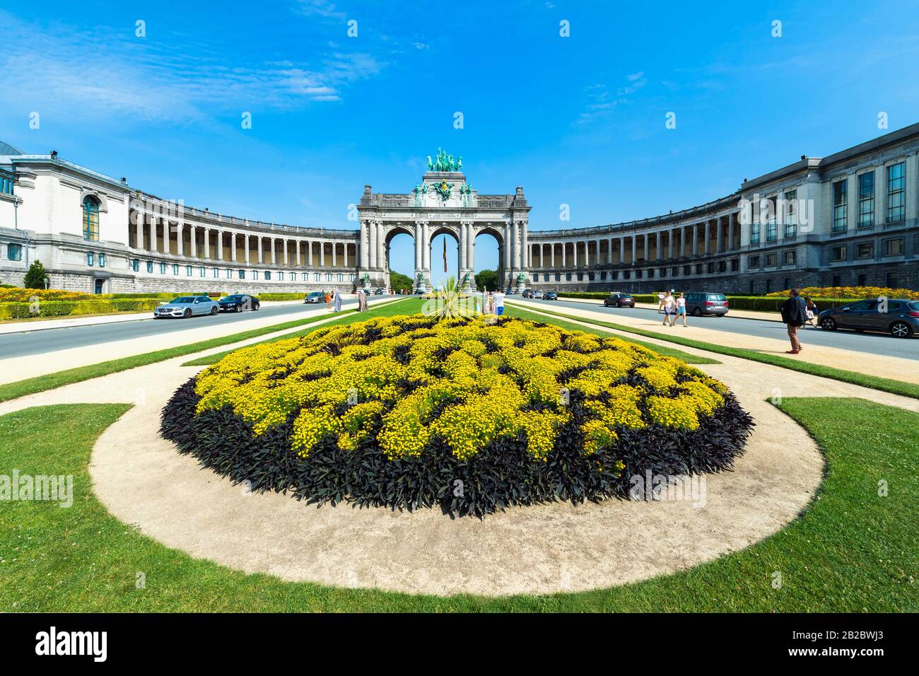 Triple Arch Monument im Park Cinquantenaire, Brüssel, Brabant, Belgien Stockfoto