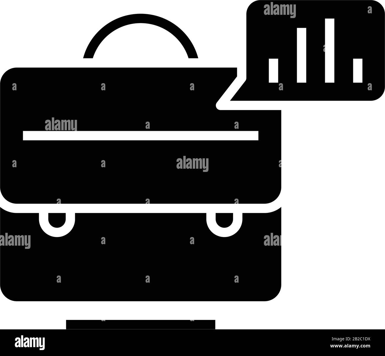 Wichtiges suitecase-schwarzes Symbol, Konzeptabbildung, Vektor-Flachsymbol, Glyph-Zeichen. Stock Vektor