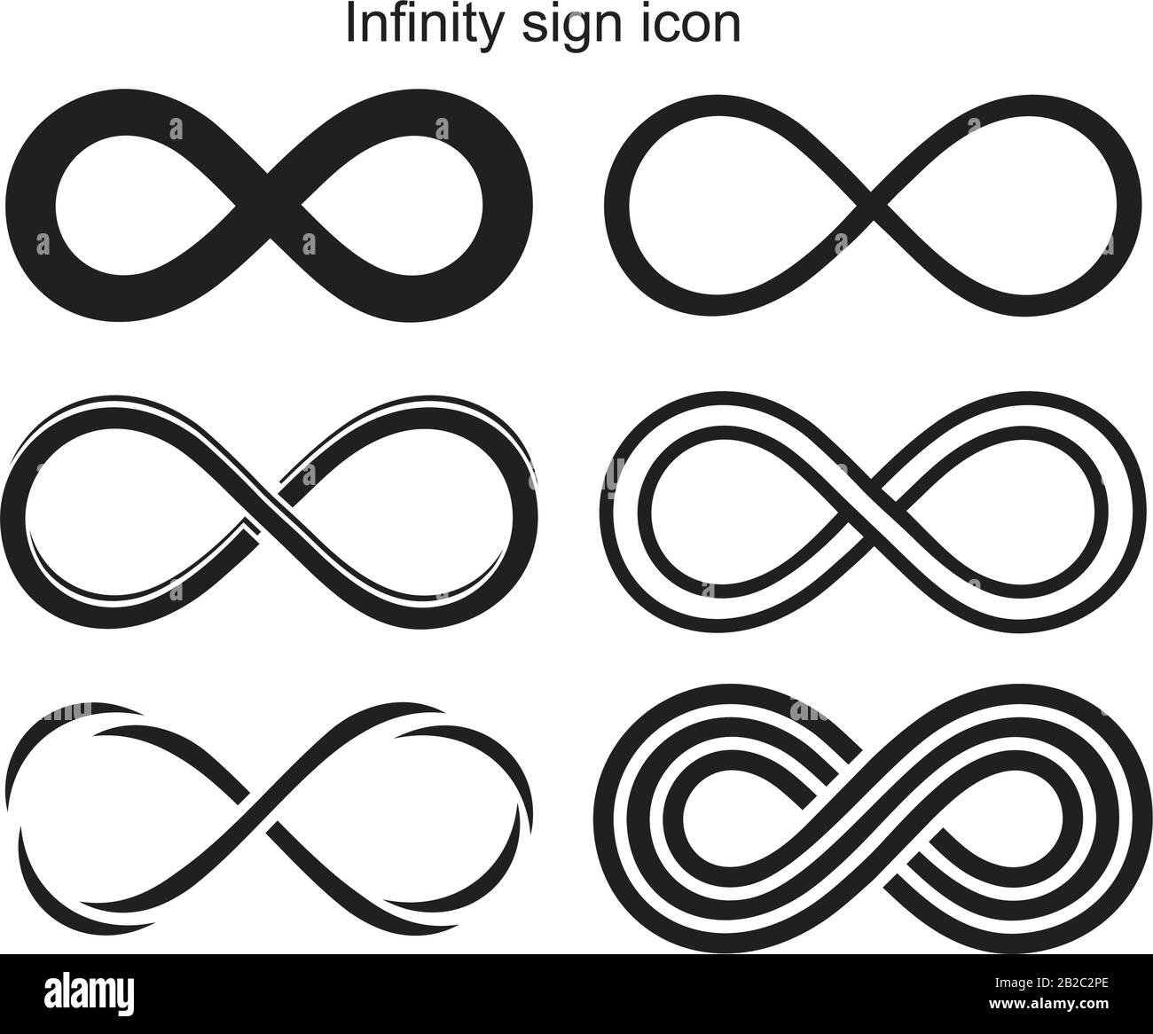 Infinity-Symbol-Vorlage schwarz Farbe editierbar. Infinity-Symbol Symbol Symbol Flache Vektordarstellung für Grafik- und Webdesign. Stock Vektor