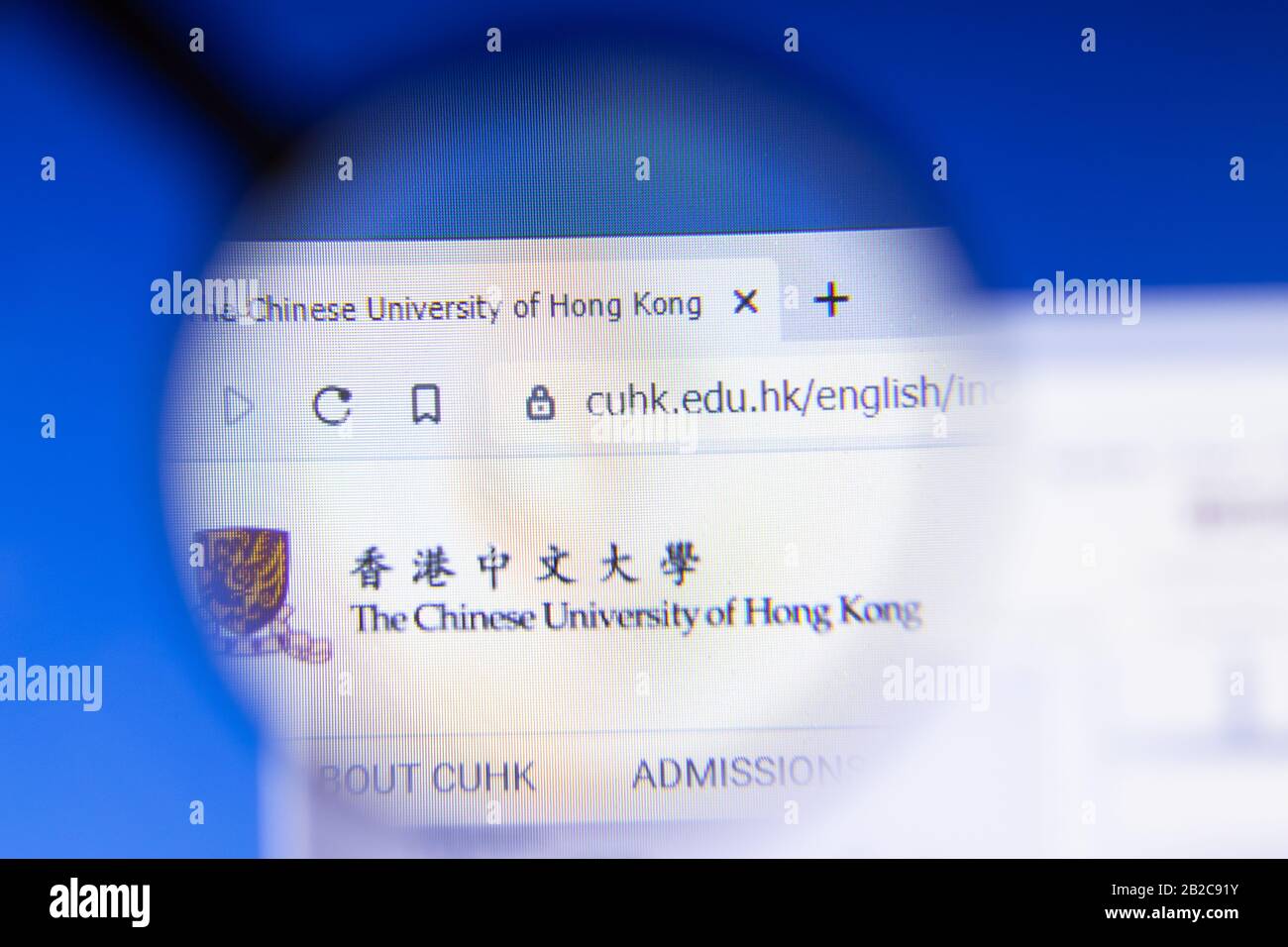 Los Angeles, Kalifornien, USA - 3. März 2020: Das Logo der CUHK-Website der chinesischen Universität Hongkong wird auf dem Bildschirm zur Veranschaulichung angezeigt Stockfoto