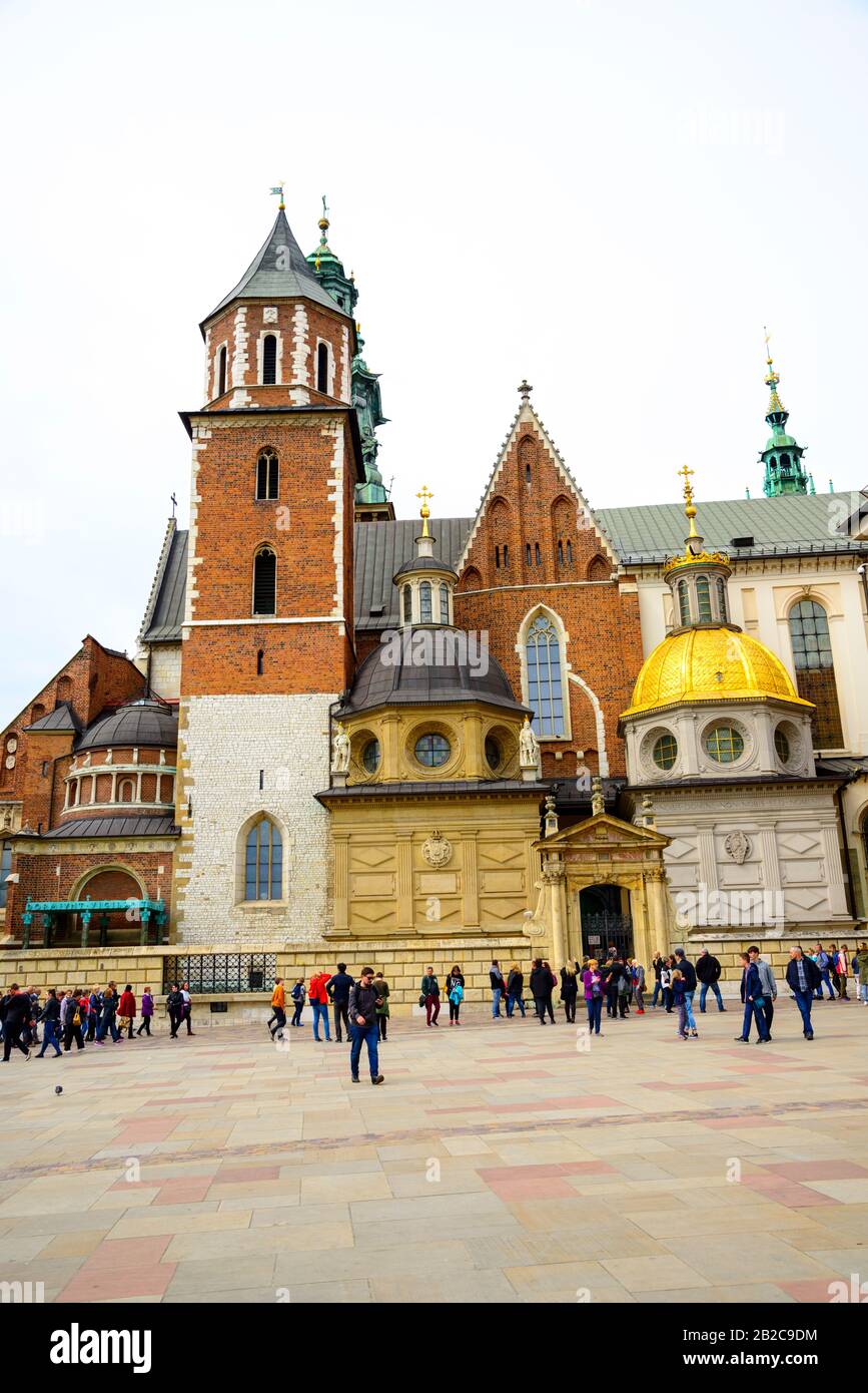 Royal Kathedrale Schloss Wawel in Krakau Polen St. Stanislaus König Casimir EU Europa UNESCO Stockfoto