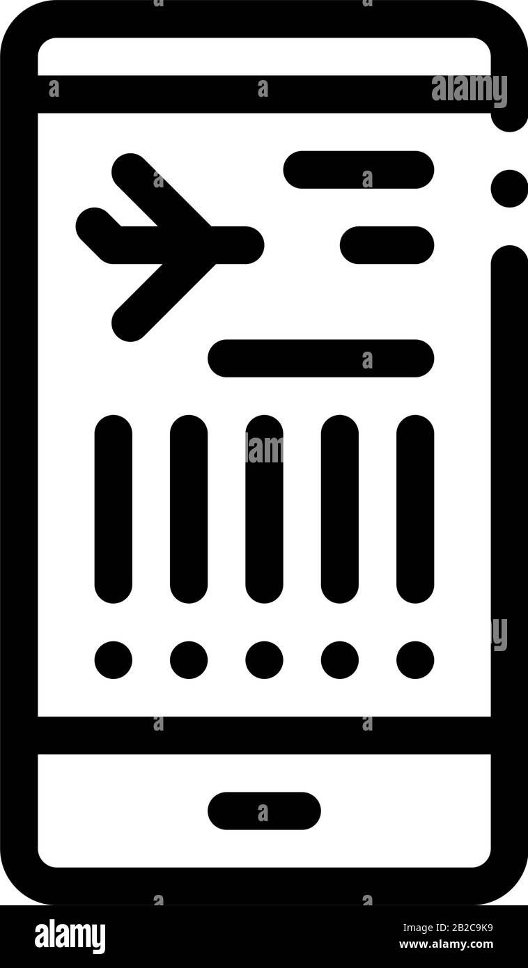 Fluginformationen Auf Dem Telefonsymbol Thin Line Vector Stock Vektor