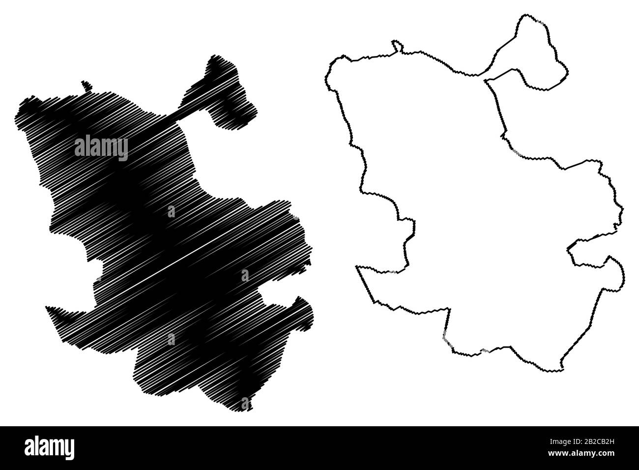 Madrid (Spanien) Karte Vektor-illustration, kritzeln Skizze Stadt Madrid Karte Stock Vektor