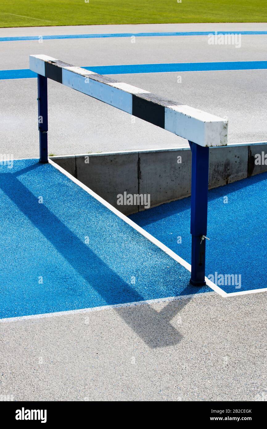 Foto der blauen Laufspuren Stockfoto