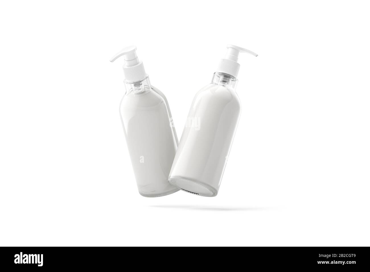 Leere zwei Glas Creme Flasche Nachbau, keine Schwerkraft Stockfoto