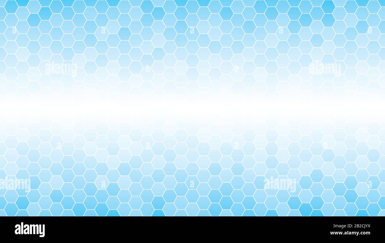 Hellblauer sechseckiger Mosaikhintergrund für Geschäftspräsentation. HD 16x9-Vektormuster. Stock Vektor