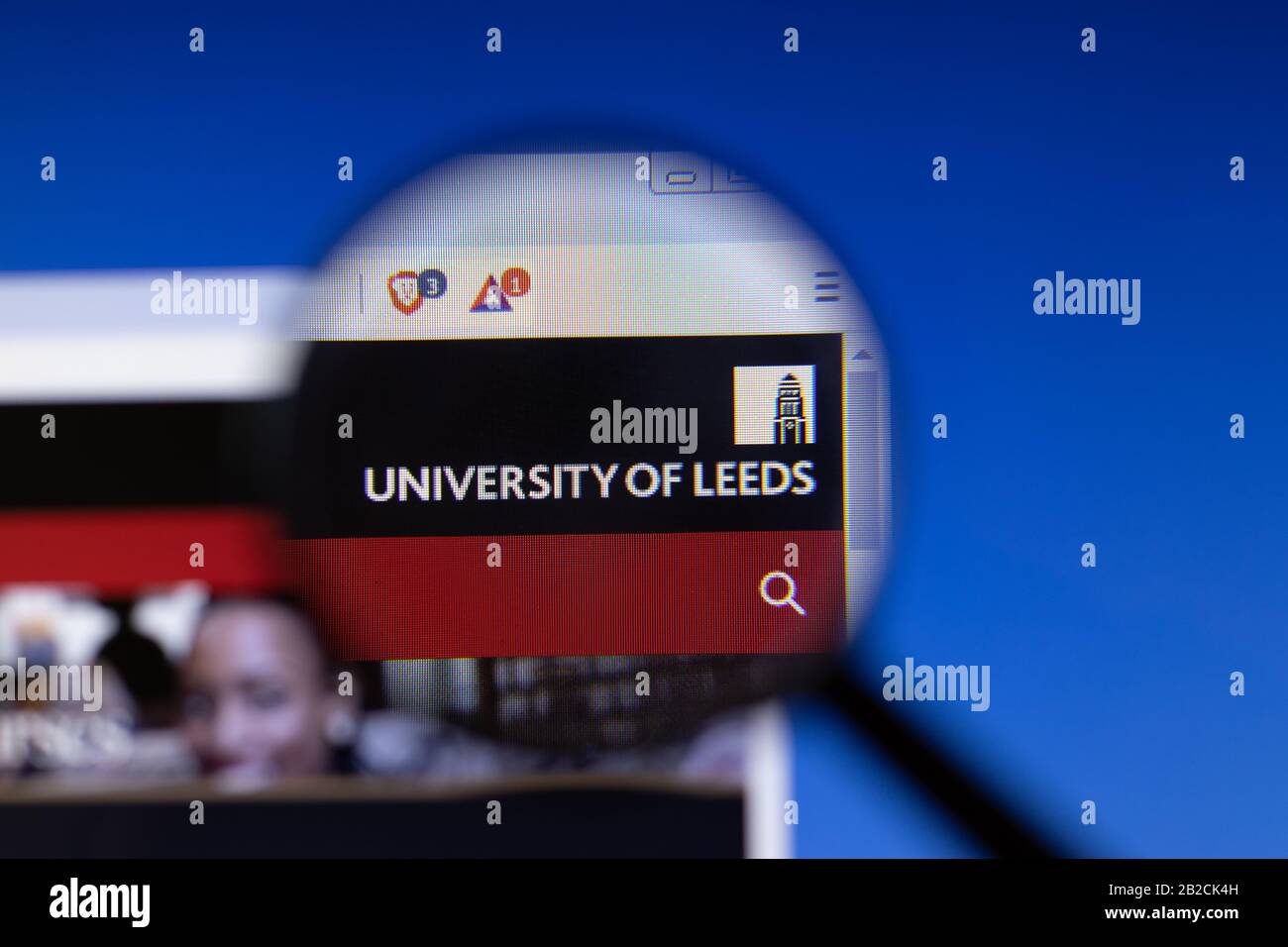 Los Angeles, Kalifornien, USA - 3. März 2020: Homepage der Website der University of Leeds wird auf dem Bildschirm angezeigt, Illustrative Redaktion Stockfoto