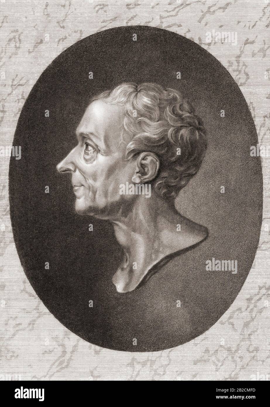 Charles-Louis de Secondat, Baron de La Brède et de Montesquieu, 1689 - 1755, alias Montesquieu. Französischer Richter, Briefmann und politischer Philosoph. Stockfoto