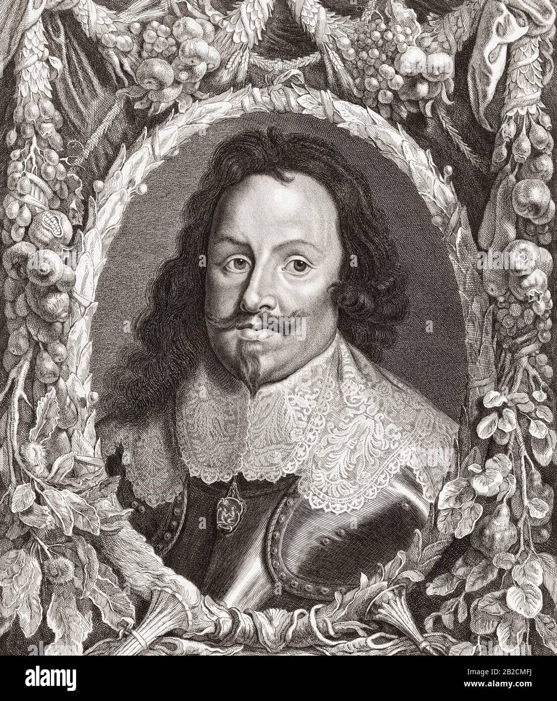 Thomas Franziskus von Savoyen, Fürst von Carignano, 1596-1656. Italienischer Militärkommandeur, Gründer der Carignano-Niederlassung des Hauses Savoyen. Nach einer Gravur aus dem 17. Jahrhundert. Stockfoto