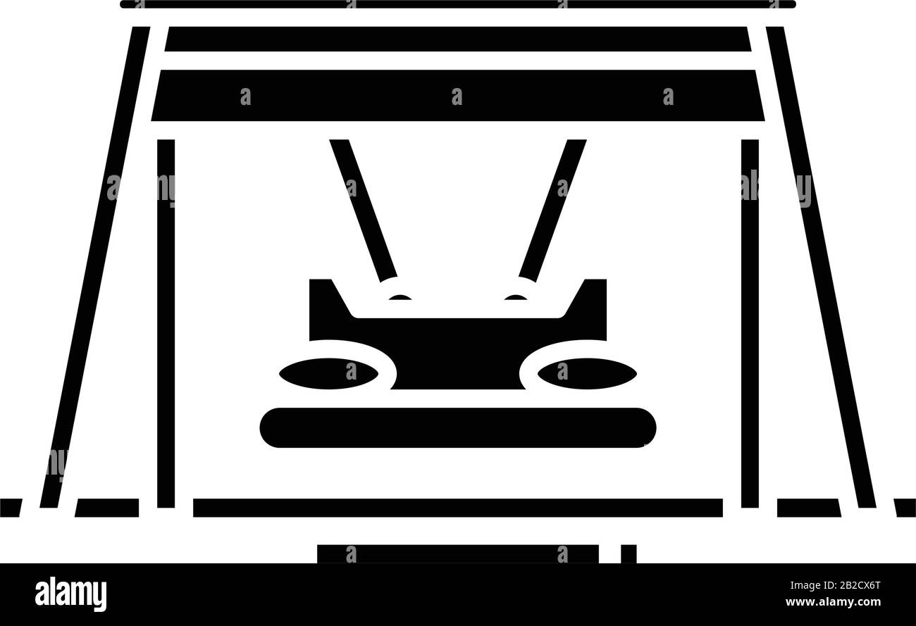 Riesiges Symbol "Schwingen schwarz", Konzeptabbildung, Symbol "Vektor flach", Glyph-Zeichen. Stock Vektor