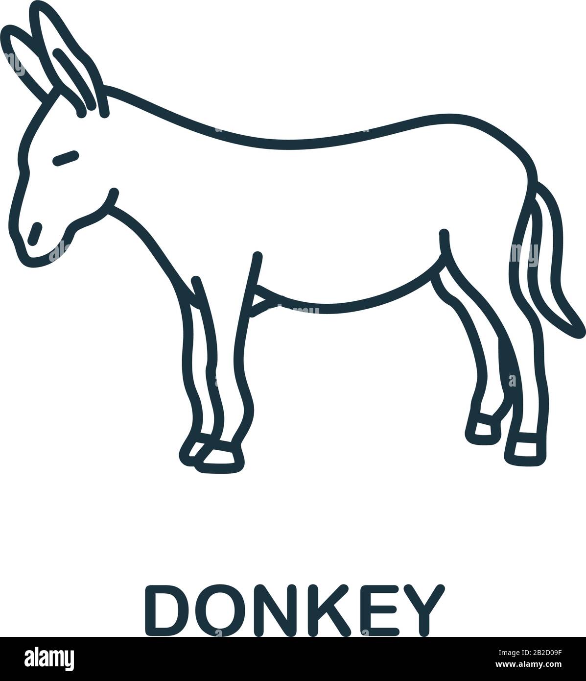 Eselssymbol aus der Tiersammlung. Einfaches Strichelement Donkey-Symbol für Vorlagen, Webdesign und Infografiken Stock Vektor