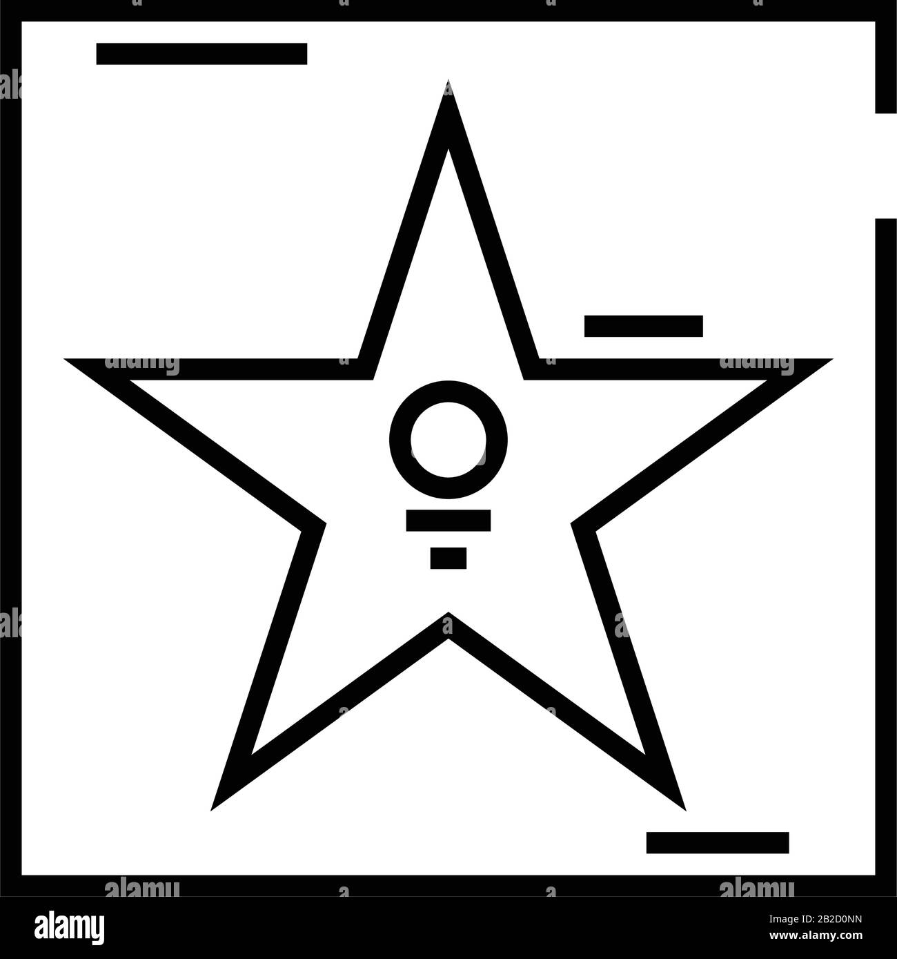 Symbol für die Linie der Sternenallee, Konzeptzeichen, Vektordarstellung der Kontur, lineares Symbol. Stock Vektor