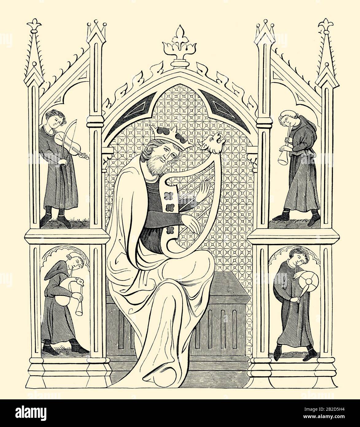 König David Spielt die Lyre Stockfoto
