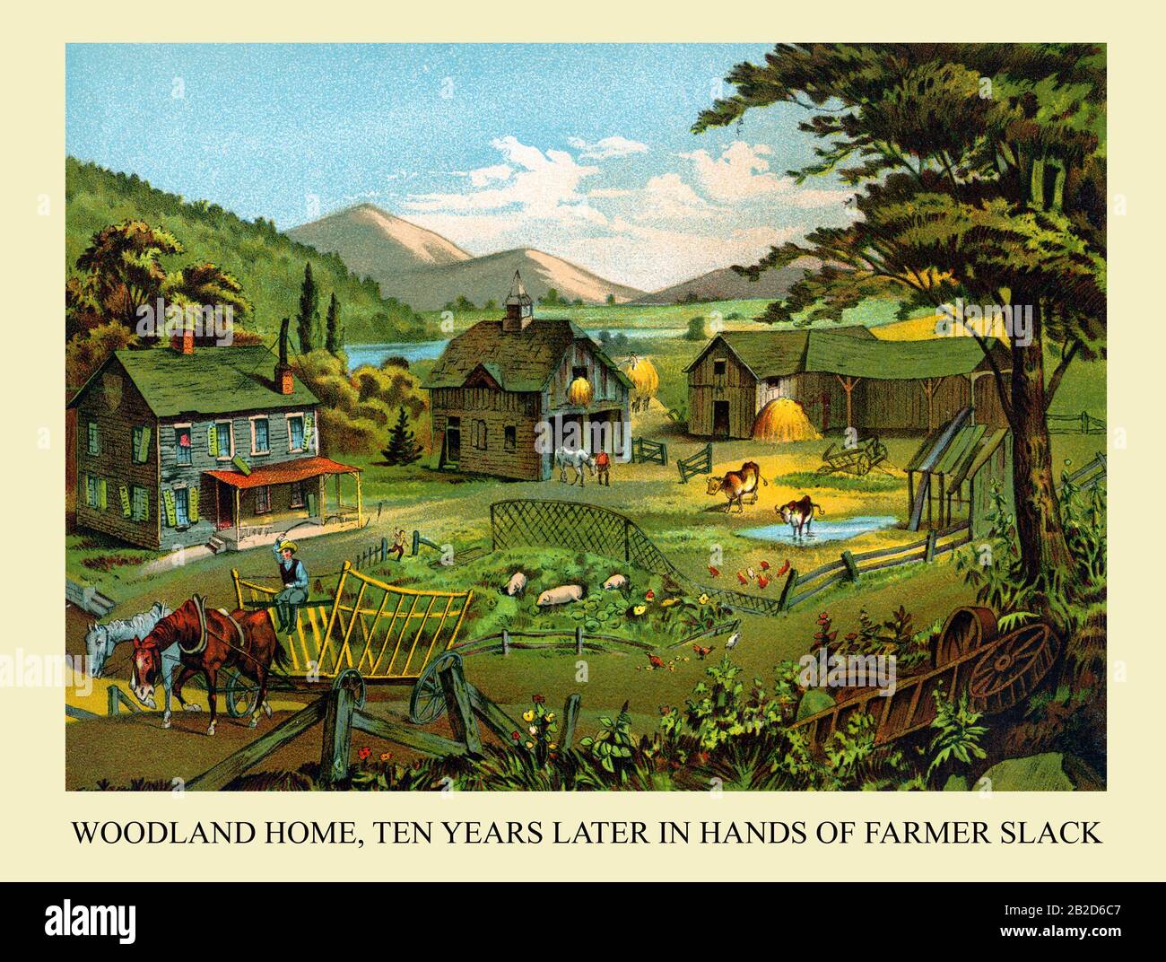 Woodland Home, Zehn Jahre Später in Händen Von Farmer Slack Stockfoto