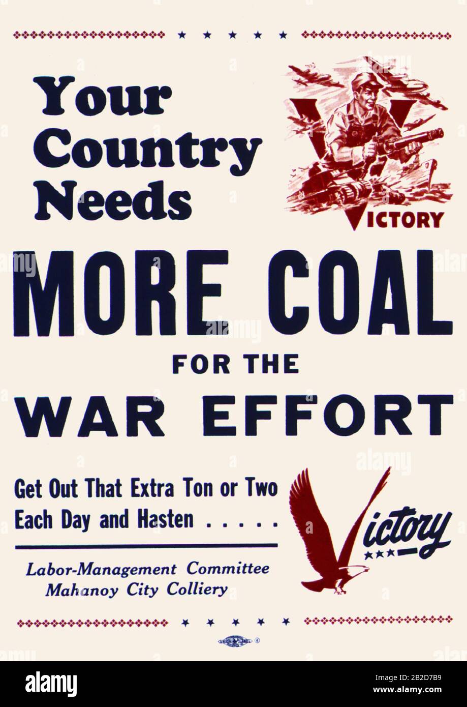 Ihr Land braucht mehr Kohle Stockfoto