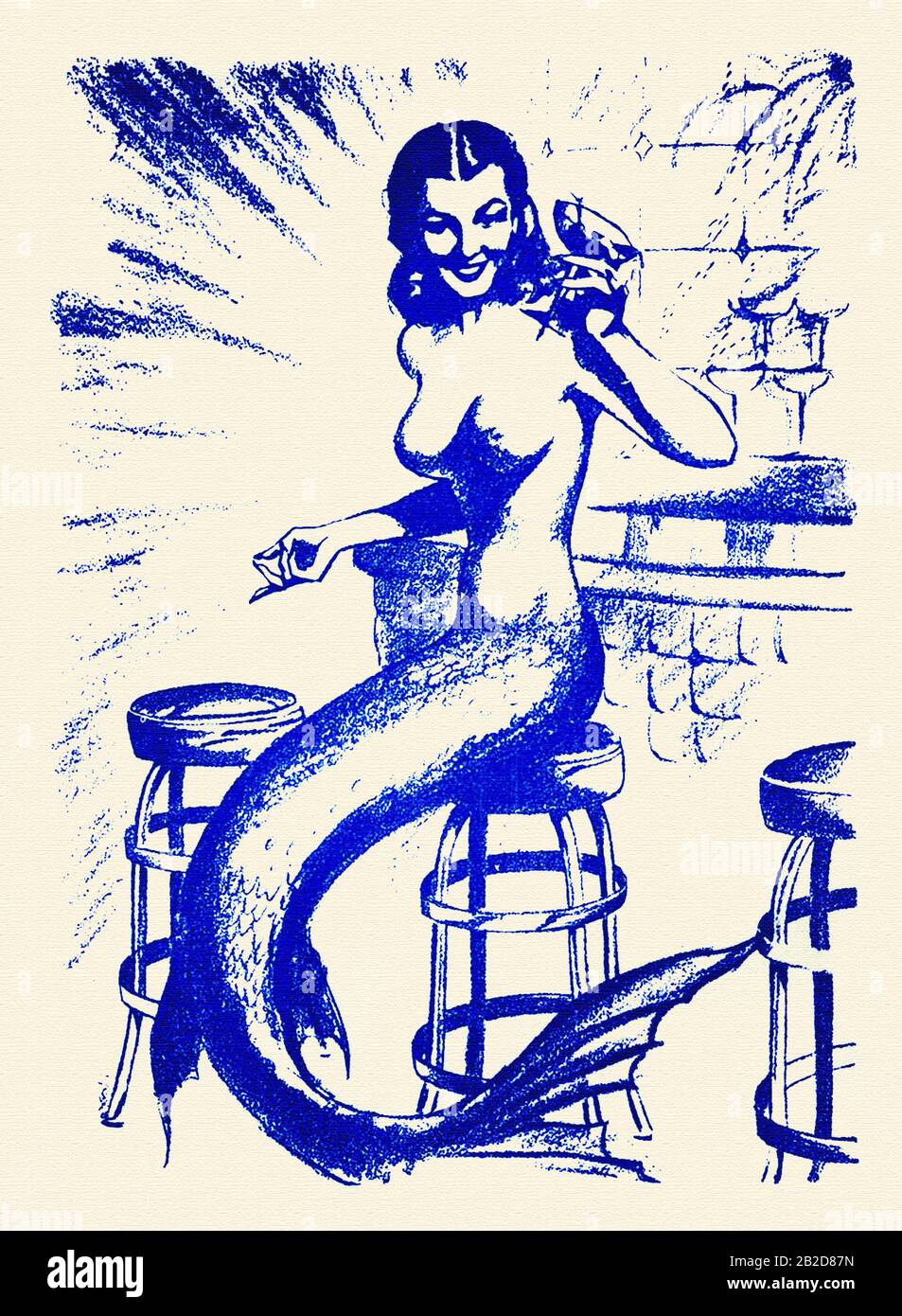 Mermaid Coctail Lounge Stockfoto