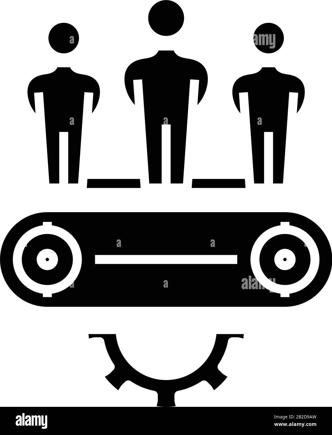 Schwarze Symbole der Branchenmitarbeiter, Konzeptabbildung, Vektor-Flachsymbol, Glyph-Zeichen. Stock Vektor