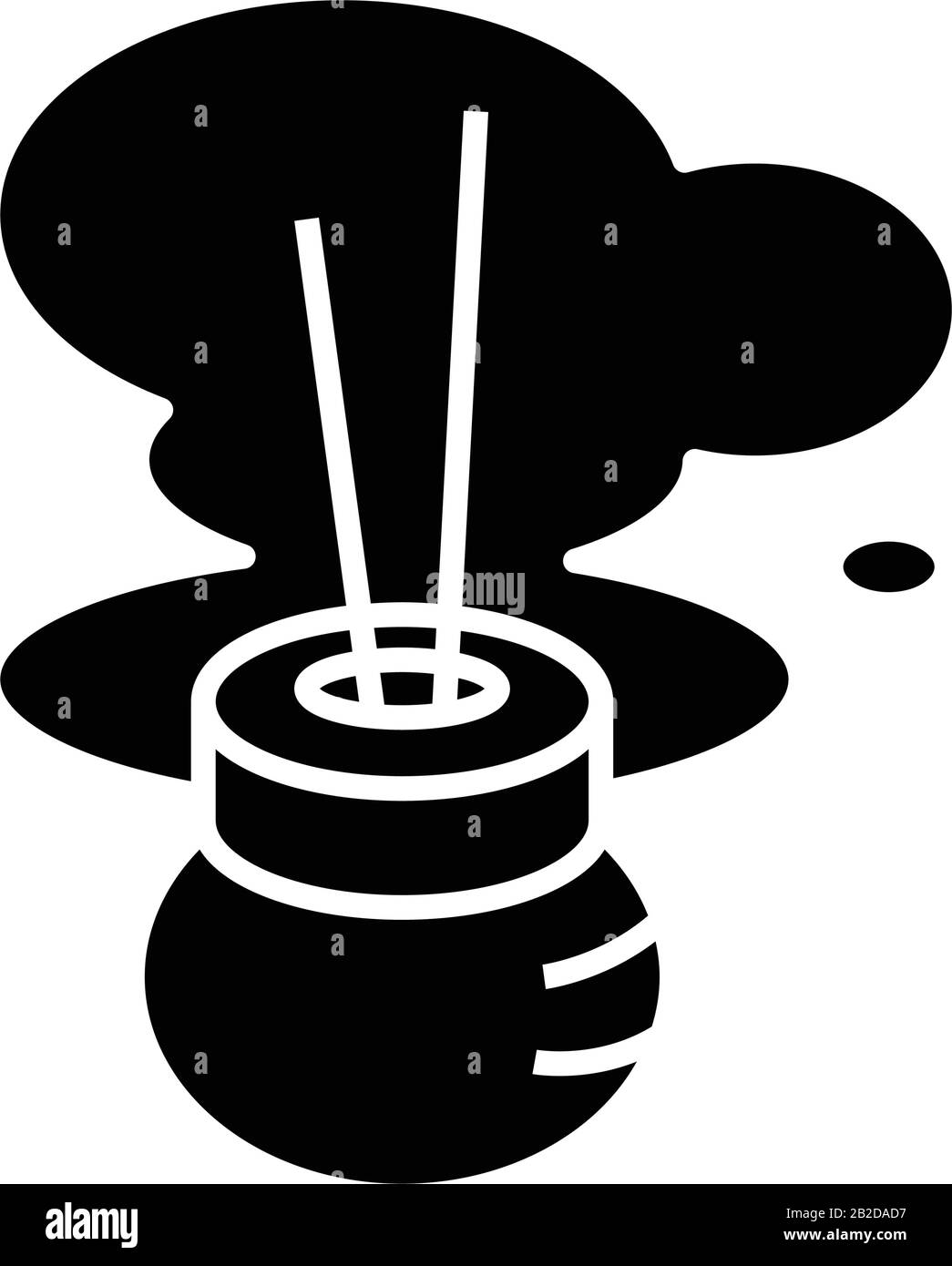 Räucherstäbchen schwarzes Symbol, Konzeptabbildung, Vektor-Flachsymbol, Glyph-Zeichen. Stock Vektor