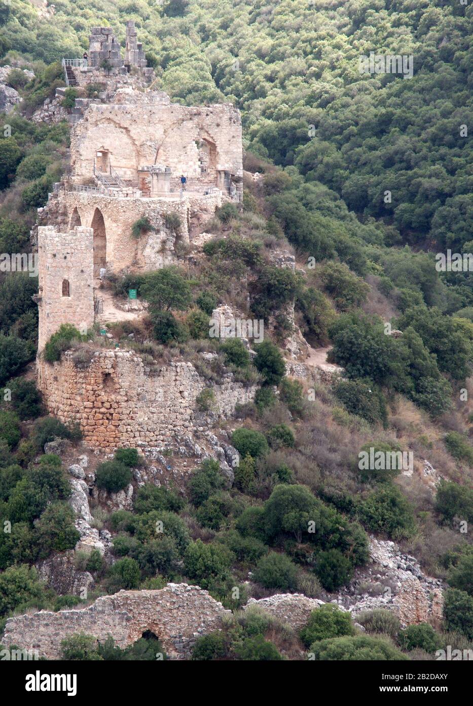 Schloss des Nationalparks Monfort in Israel für Urlaubsreisen Stockfoto