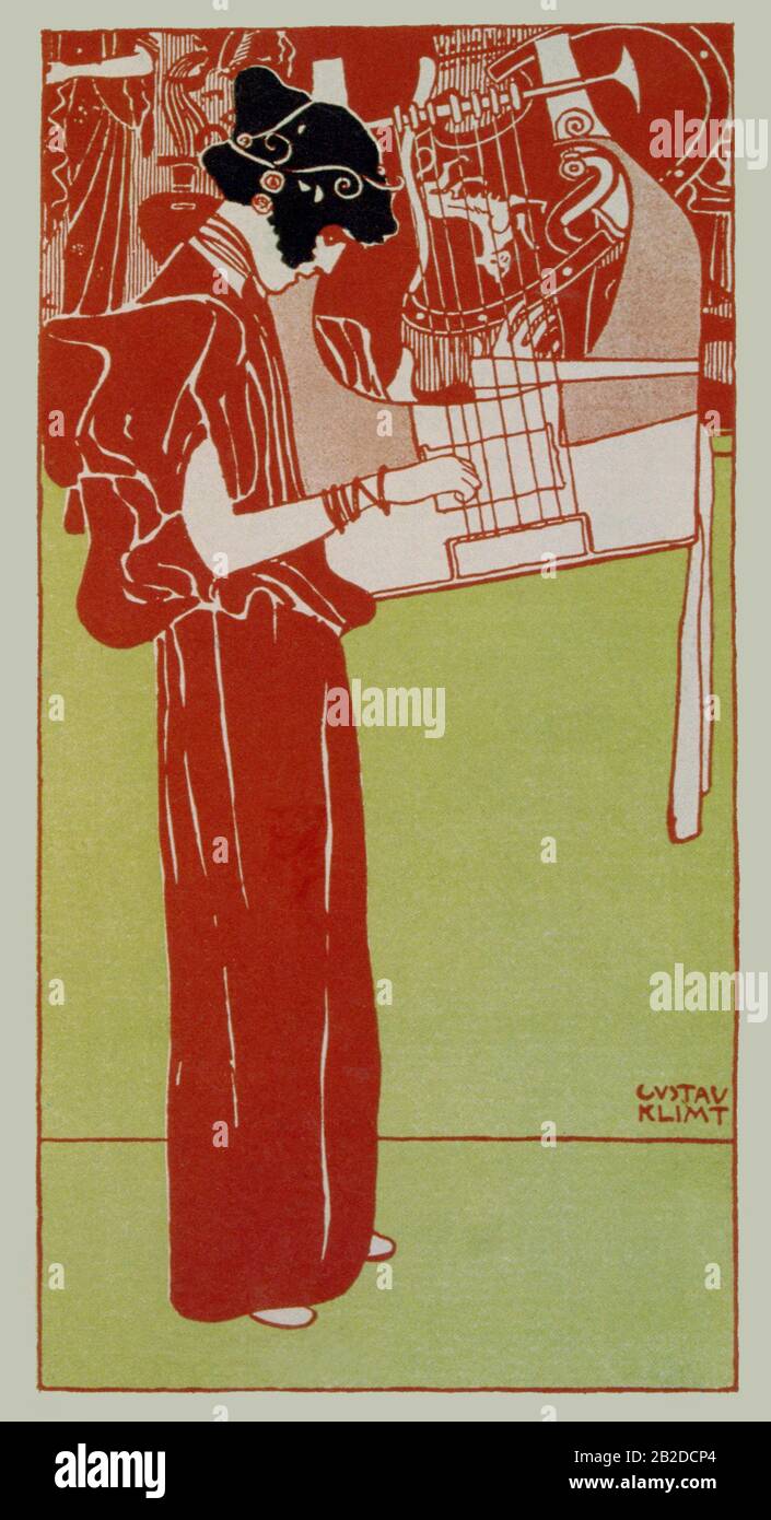 Dame mit Lyre Stockfoto