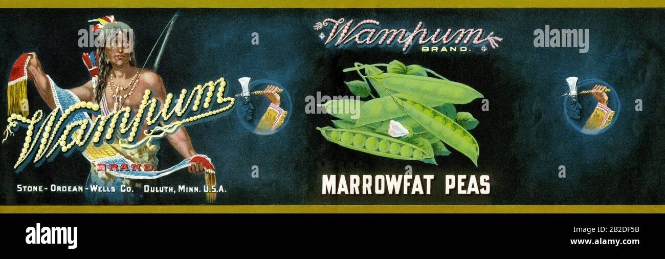 Wampum Marke Marrowfat Peas Stockfoto