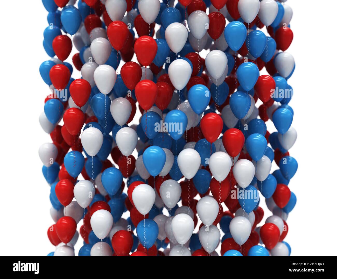 Rote, weiße und blaue Feier Ballons Unabhängigkeit Tag Hintergrund. Stockfoto