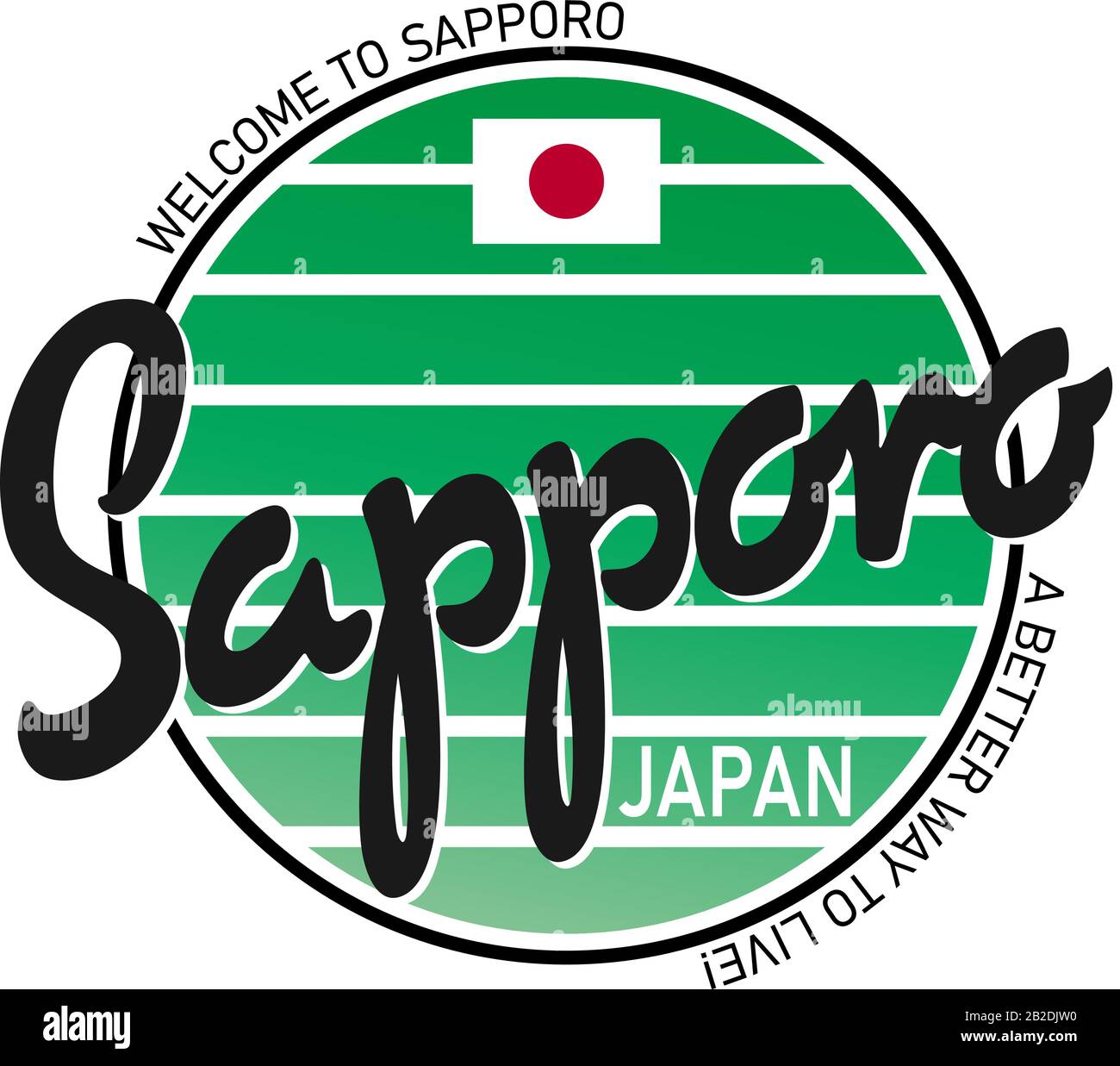 Sapporo Japan Design City Vector Art Illustration Stock Vektor