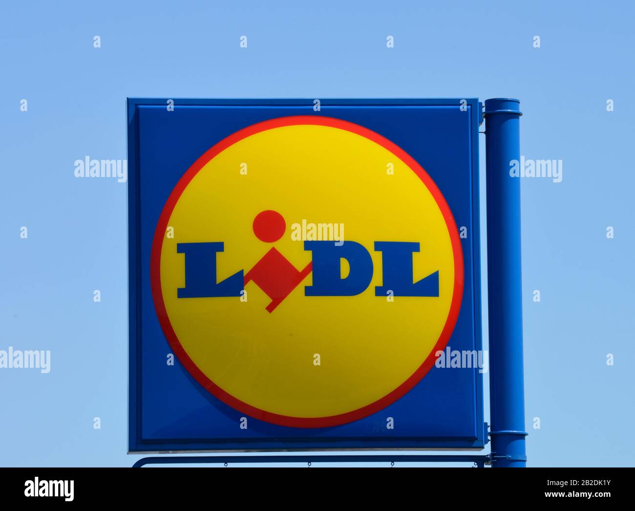 Logo Lidl, Berlin, Deutschland Stockfoto